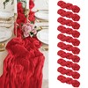 10 Pack Red Cheesecloth Table Runner, 10FT Long Semi-Sheer Gauze
