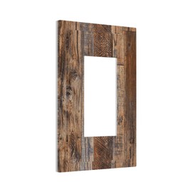 Rustic Brown Wood Grain wall plate Decora Outlet Cover 1 Gang Rocker Switchplate Faceplate GFCI Light Switch Covers For Farmhouse Bathroom Bedroom Decor 5 X 3 IN