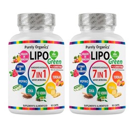Lipo Green 7-in-1 con L-Carnitina, Vinagre de Manzana, Cetonas de Frambuesa, Té Verde, Chía, Piña, Pepino y Toronja  Apoyo al Metabolismo  Sin...     