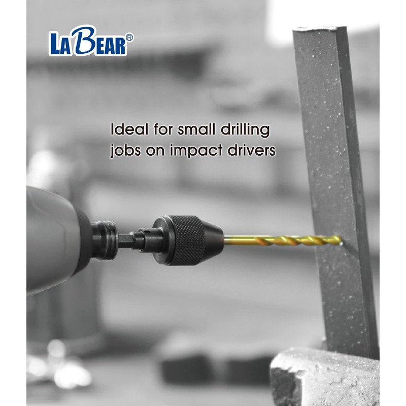 LABEAR- Drill Chuck Keyless Mini 3-Jaw Adapter with Quick-change 1/4"