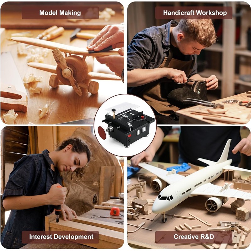 Mini Multi-Functional Table Saw,Portable Mini Desktop Electric Saw for Wood