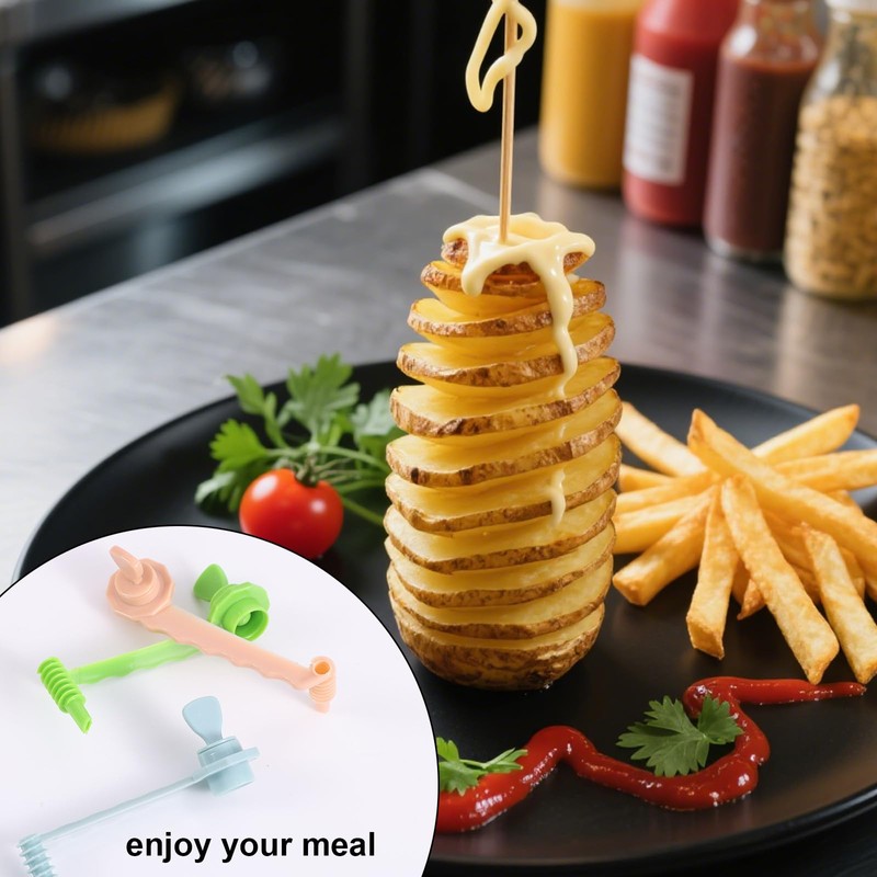 lasuroa Pack of 3 Spiral Cutter for Potatoes, Tornado Fryer,