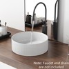 Round Vessel Sink 14 Inch Above Counter - White Ceramic