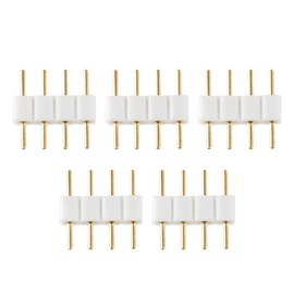 Joint Lighting 5 Pack 4PIN Male Male Connector 10mm Wide 5050 (GT-4PIN-G) Between LED Tape Light and Controller Connection Connector