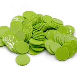 HAKITAROOM Set of 100 Opaque Plastic Learning Counters Mini Poker Chips Game Tokens with Storage Box (LawnGreen, 1.58 Inch)