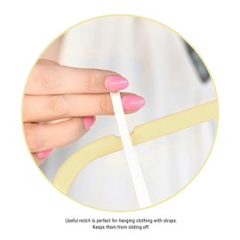 Closet Accessories Velvet Hangers 50 Pack Sturdy Heavy Duty Hangers Including tie bar, Notches, Round Shoulder, Ivory