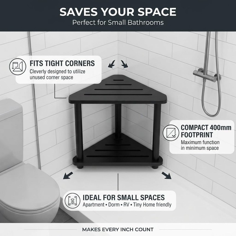 Shower Foot Stool for Shaving Legs, 15.7" W x 9.4"
