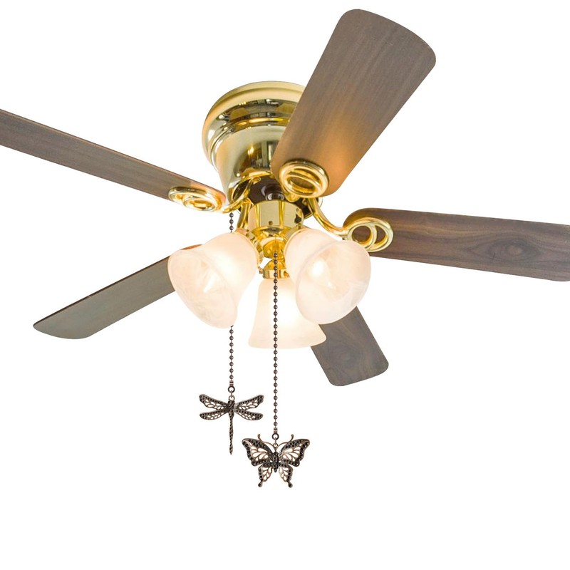 SHIFANQI Ceiling Fan Pull Chain, 2 Pack Copper Dragonfly Fan