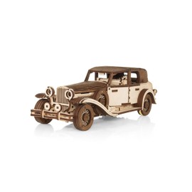 EWA Eco-Wood-Art Ferdinand A mechanical 3D model of a car in the style of the 1920s-1940s of the 20th century with a lift mechanism on a metal spring, Natuurlijk, medium