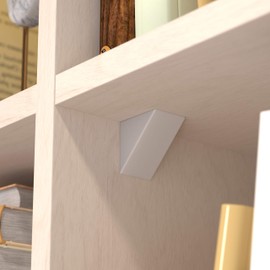 40 x Universal Corner Brace/Furniture Joint Connector/Angle Bracket with closable Attached Cover | Sossai® BT1, 4 Fixing Holes | Colour: White | Material: Plastic