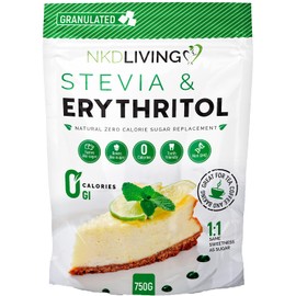 NKD Living Stevia & Erythritol (1:1) Same Sweetness as Sugar, Natural Zero Calorie Sugar Replacement 750g