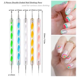 FULINJOY Nail Art Design 11PCS Kits - Resin Nail Art Palette, 5Pcs Nail Art Sculpture Pen Dual Tipped Silicone Nail Tools, 5Pcs Double Ended Nail Dotting Pens