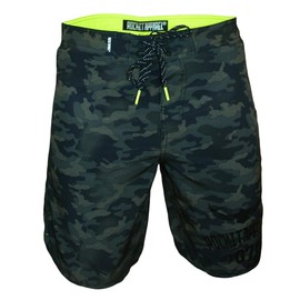 Rock-It Apparel® Men's Camouflage Board Shorts Swimming Trunks for the Beach Sizes S - 3XL Camouflage Green and Grey - Camouflage Green, size: m