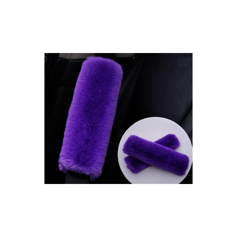 RHINORO Artificial Fur Safty Belt Seatbelt Cover, Furry Soft, Plush