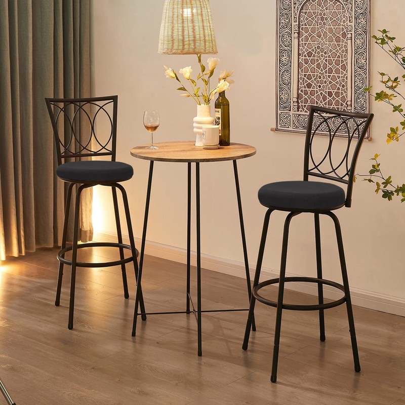 Deisy Dee 4PCS Round Bar Stool Seat Covers Stretch Round
