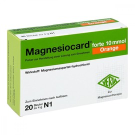 MAGNESIOCARD Forte 10 mmol Orange Plv.z.H.e.L.z.E. Pack of 20