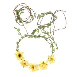 Baluue 3pcs Floral Garland Sunflower Headband for Weddings Parties and Daily Wear Comfortable Hair Accessories for Brides Flower Girls and Special Occasions