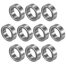 M METERXITY 10-Pack MF128ZZ Flanged Ball Bearing, 8 x 12 x 3.5mm Double Metal Shielded Chrome Steel (GCr15) Flange Rip Bearings for Wheelbarrow/Printer/Fax Machines/Power Tools