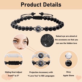 CheersLife Gifts for Girlfriend Her,Valentines Day Anniversary Birthday Gifts for Her Girlfriend Romantic Christmas,Couples Bracelets Matching Relationship His Hers 100 Languages I Love You Bracelet