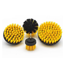 ZIMISI 4PCS Drill Brush Car Attachment Set, Mult-Purpose Detailing Cleaning Brush Kit, Vehicle Rotary Scrub Wash Brushes Fit Car Wheel, Mats, Tile, Grout, Carpet, Bathroom (Yellow)