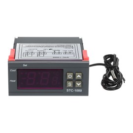 MECCANIXITY 2 Pack STC-1000 10A DC 12V Digital LED Temperature Controller Thermostat Heating and Cooling Control Switch for Fridge Greenhouse Farm