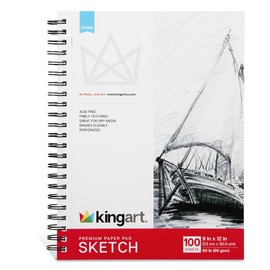 KINGART Spiral-Bound Mixed Media Paper Pad, 9 x 12 inches, 100 Sheets, Acid-Free