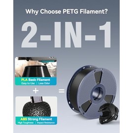SUNLU PETG 3D Filamento para impresora, Filamento PETG de 1.75mm, Precisión Dimensional +/- 0,02 mm, para Mayoría Impresoras 3D, 1KG PETG Negro