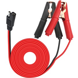 HuaLiSiJi Battery Alligator Clip to SAE Connector Extension Cable 14AWG 30A 12V 24V Battery Alligator Clip to SAE 2pin Quick Disconnect Cable for Battery Charging Or Other Equipment (2 m)