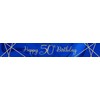 Navy and Gold Geode Age 50 Foil Banner
