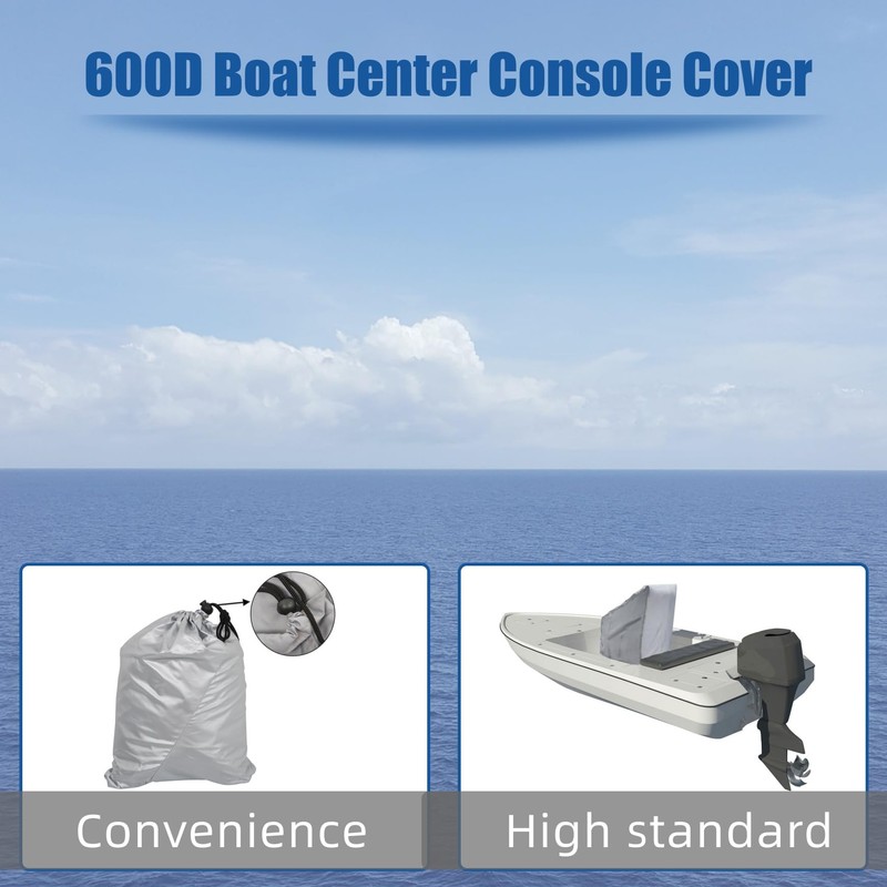 Silscvtt Grey Heavy Duty 600D Boat Center Console Cover Replacement