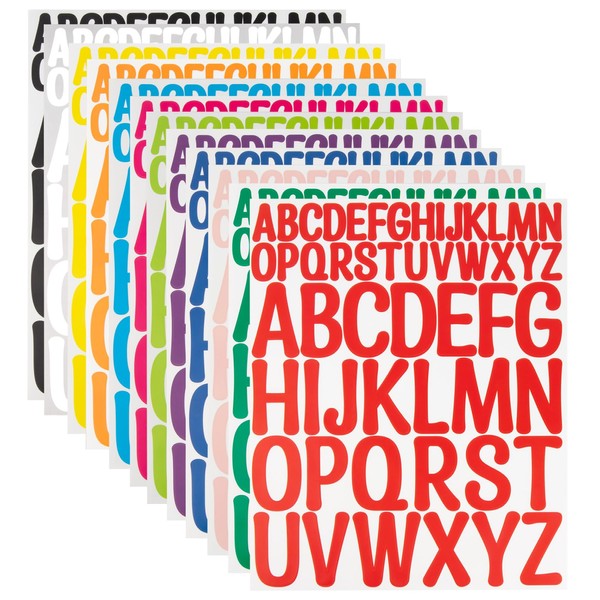 12 Sheets Letter Stickers 636 Alphabet Stickers 1 Inch &