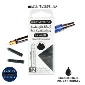 Monteverde Midnight Black G305MB Ink Cartridges (Standard Size) - Pack of 24