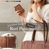 BLUE SINCERE Women's Pass Case with Reel Included, Genuine Leather,