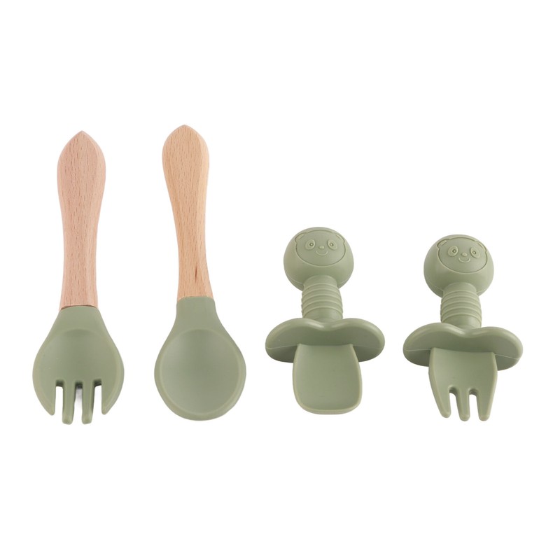 8 Pcs Silicone Baby Feeding Set Bib Suction Plate Bowl