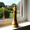 Elegant Gold Resin Chess Piece Statue - Large Decorative King