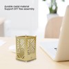 3set Pen Holder Golden Appearance Electroplating Quadrate Educational DIY Assembly