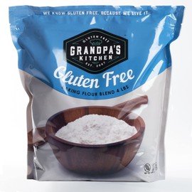Grandpa's Kitchen Gluten Free Baking Flour Blend, All Purpose Gluten Free Baking Flour, Made of Potato Starch, Rice Flour, Sorghum Flour, Tapioca, Perfect for Breads and Rolls, 4lbs