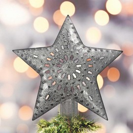 Punched Star Tree Topper 5.5"
