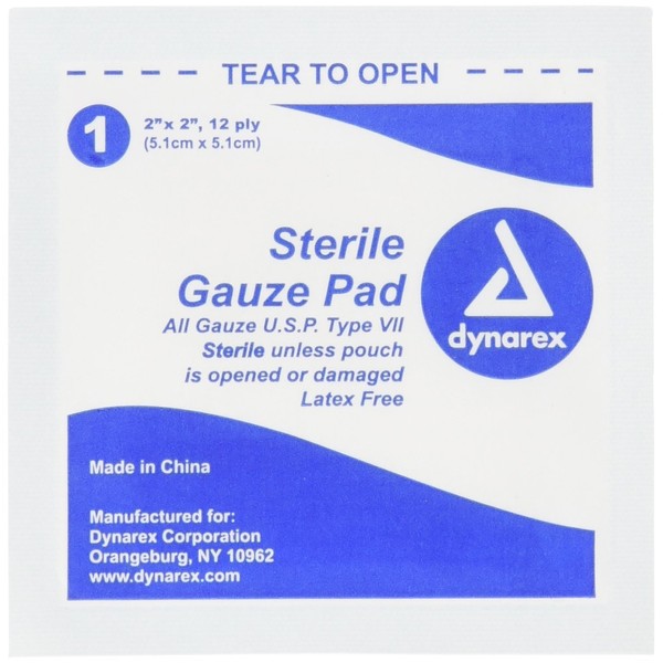 Medique Products 60673 Sterile Gauze Pads, 2-Inch By 2-Inch, 25 Per Box, white