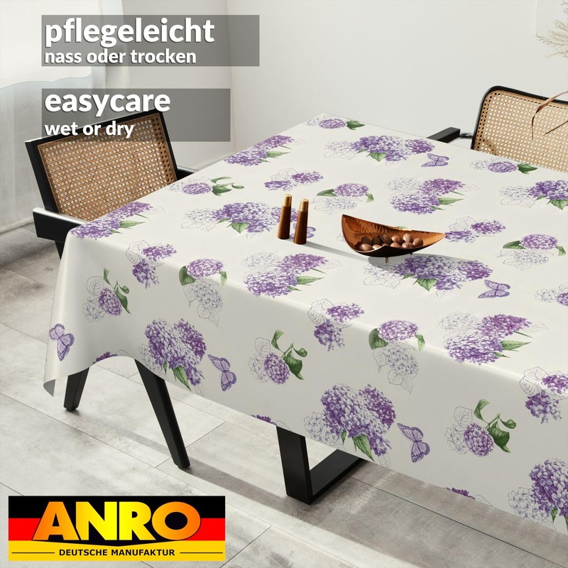 ANRO Oilcloth Tablecloth Wax Tablecloth Washable Garden Tablecloth Round Oval
