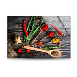 My Photostation.com Tempered Glass Wall Art 12x12'' Food Wall Decor Home Decor Glass Printing Spices Wall Art Wall Hangings Kitchen Wall Art Gifts for Her Kitchen Decor