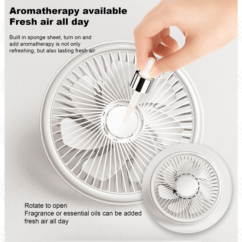 Portable Tripod Stand Fan USB Rechargeable Camping Hanging Fan with
