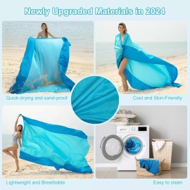 ISOPHO Beach Blanket Sand Proof, Ripstop Nylon Picnic Blankets, 106 x 83