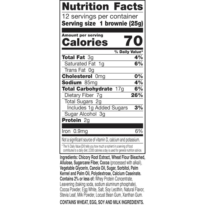 Fiber One 70 Calorie Brownies, Chocolate Fudge, Snack Bars, 12