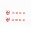 Press on Toenails Short Square Fake ToeNails with 3D Bow