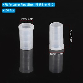 PATIKIL Lamp Pipe Cord Protector, 150 Pcs Plastic Tube Hole Washer Liner Bushing for 1/8 IPS Pipe, Clear 8mm ID x 8mm Height