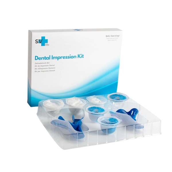 Home Dental Imprint Kit | Includes Upper + Lower Footprint Holder + Moulding Putty | Easy & Quick | For Making Splints, Dentists | EU USA Approved