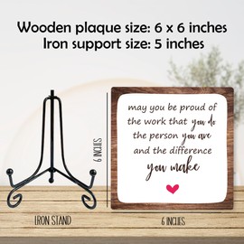 6" Inspirational Wood Decor May You Be Proud Of The Work That You Do Wooden Plaque Signs Rustic Motivational Desk Décor For Home Office Bedroom Table Décor And Accessories - B04