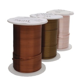 The Beadsmith Wire Elements 16-Gauge Lacquered Tarnish-Resistant Copper Wire for Jewelry Making, 4-8 Yard, 7.32 Meter Spools (Antique Copper, Vintage Bronze, & Rose Gold Color)