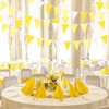 10M/32.8 Ft Yellow White Bunting Banner Fabric Cotton Pennant Bunting